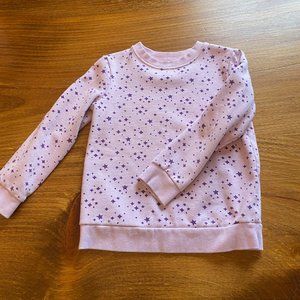 Girls Pink Sweatshirt with purple stars/Size 6/6X